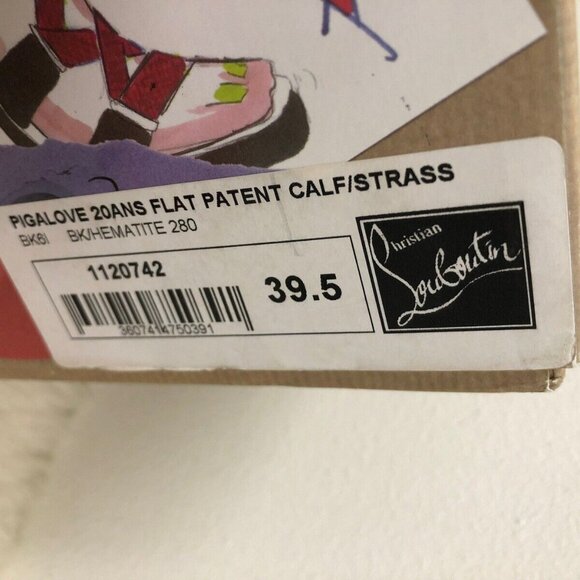 Christian Louboutin PIGALOVE 20ANS Crystal Follies Degrastrass Strass Flat 39.5 - Picture 9 of 9